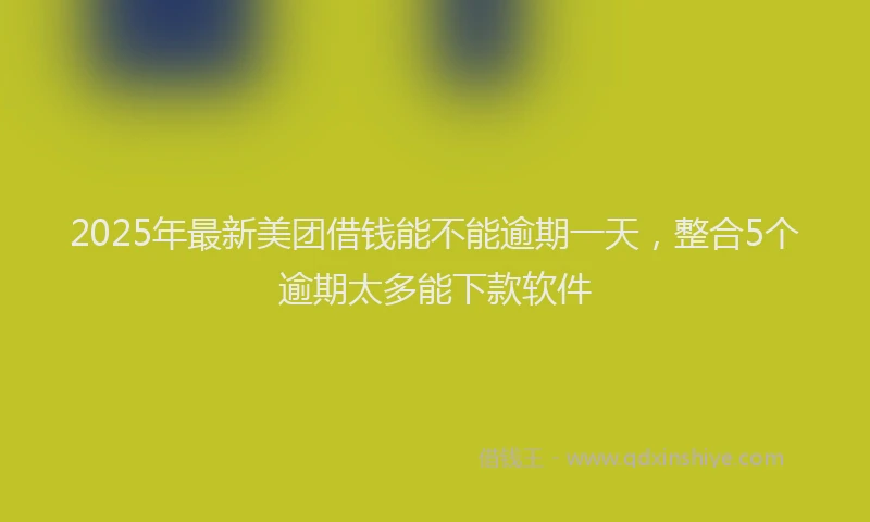 2025年最新美团借钱能不能逾期一天，整合5个逾期太多能下款软件