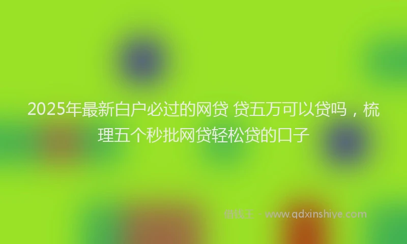 2025年最新白户必过的网贷 贷五万可以贷吗，梳理五个秒批网贷轻松贷的口子