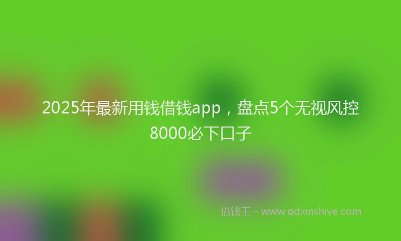 2025年最新用钱借钱app，盘点5个无视风控8000必下口子