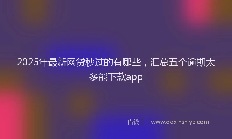 2025年最新网贷秒过的有哪些，汇总五个逾期太多能下款app