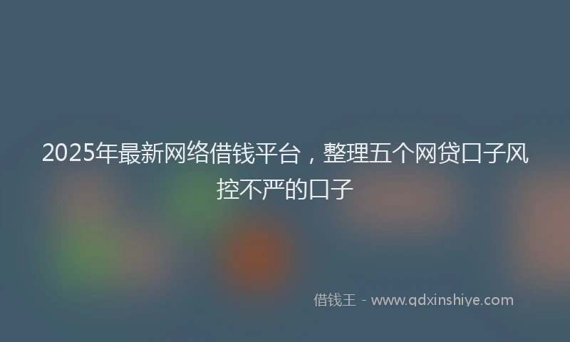 2025年最新网络借钱平台，整理五个网贷口子风控不严的口子
