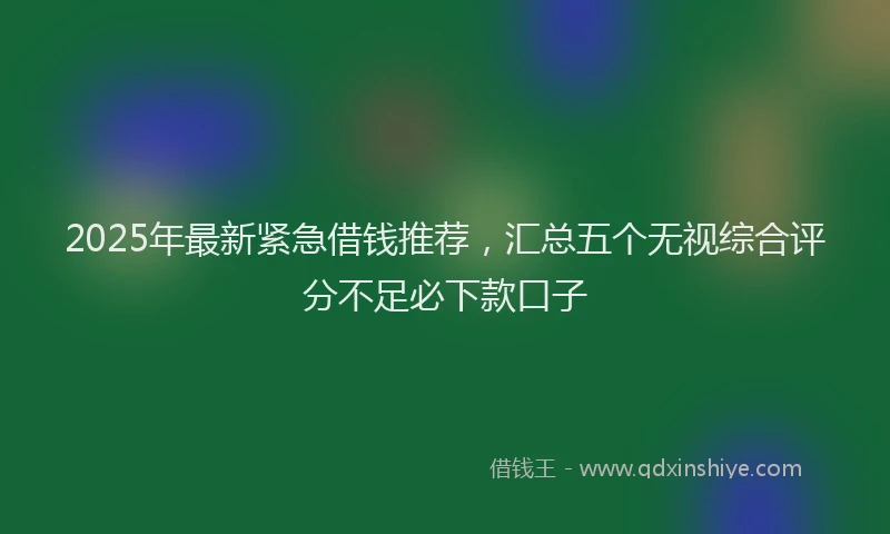 2025年最新紧急借钱推荐，汇总五个无视综合评分不足必下款口子