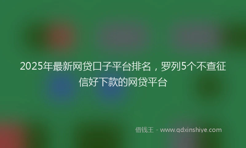 2025年最新网贷口子平台排名，罗列5个不查征信好下款的网贷平台