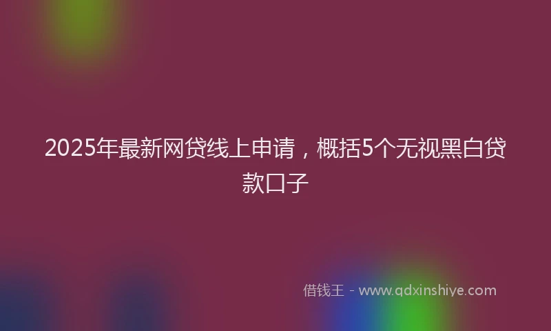 2025年最新网贷线上申请，概括5个无视黑白贷款口子