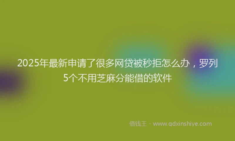 2025年最新申请了很多网贷被秒拒怎么办，罗列5个不用芝麻分能借的软件
