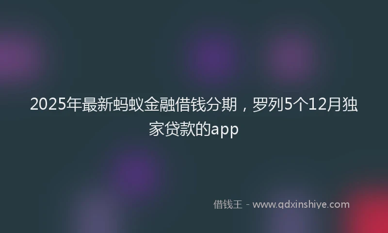 2025年最新蚂蚁金融借钱分期，罗列5个12月独家贷款的app