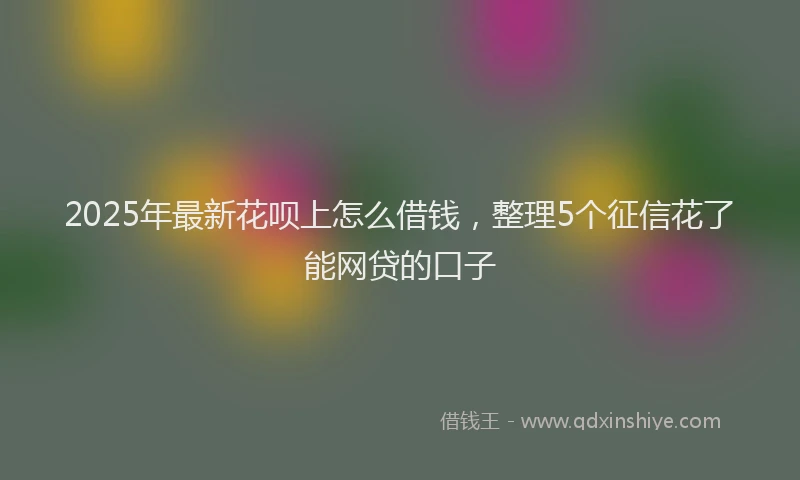 2025年最新花呗上怎么借钱，整理5个征信花了能网贷的口子