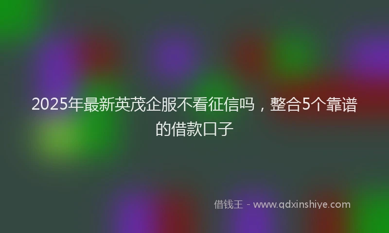 2025年最新英茂企服不看征信吗，整合5个靠谱的借款口子