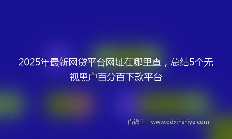 2025年最新网贷平台网址在哪里查，总结5个无视黑户百分百下款平台