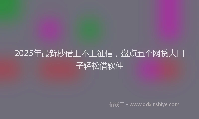 2025年最新秒借上不上征信，盘点五个网贷大口子轻松借软件