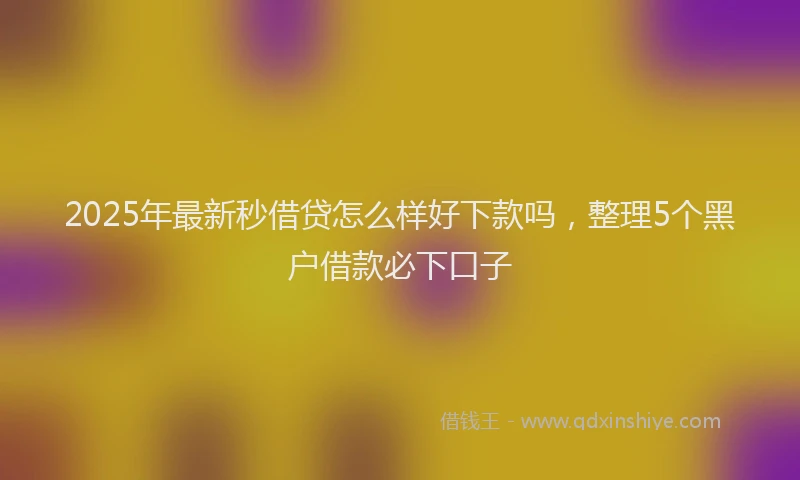 2025年最新秒借贷怎么样好下款吗，整理5个黑户借款必下口子