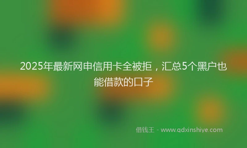2025年最新网申信用卡全被拒，汇总5个黑户也能借款的口子