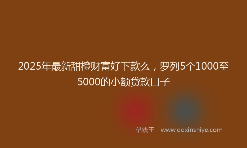 2025年最新甜橙财富好下款么，罗列5个1000至5000的小额贷款口子