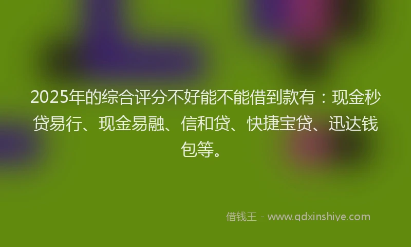 2025年的综合评分不好能不能借到款有：现金秒贷易行、现金易融、信和贷、快捷宝贷、迅达钱包等。