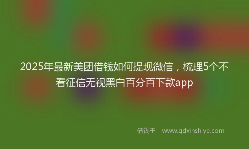 2025年最新美团借钱如何提现微信，梳理5个不看征信无视黑白百分百下款app