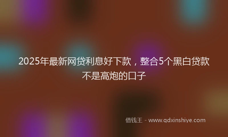 2025年最新网贷利息好下款，整合5个黑白贷款不是高炮的口子