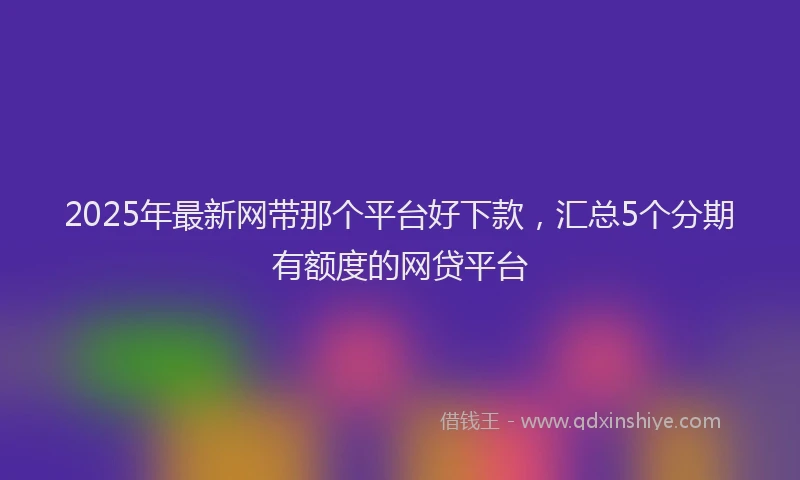 2025年最新网带那个平台好下款，汇总5个分期有额度的网贷平台