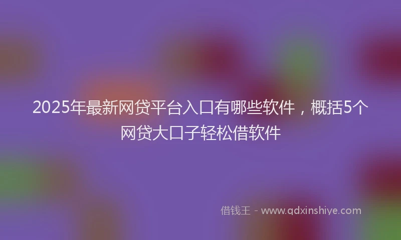 2025年最新网贷平台入口有哪些软件，概括5个网贷大口子轻松借软件