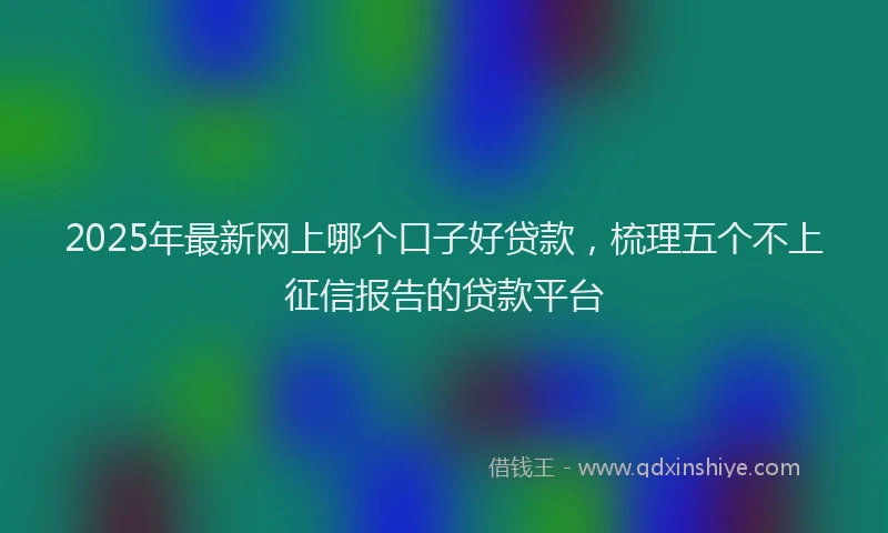 2025年最新网上哪个口子好贷款，梳理五个不上征信报告的贷款平台