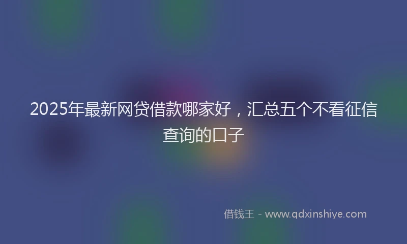 2025年最新网贷借款哪家好，汇总五个不看征信查询的口子