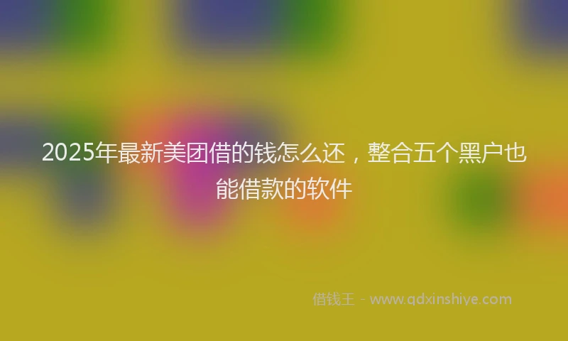 2025年最新美团借的钱怎么还，整合五个黑户也能借款的软件