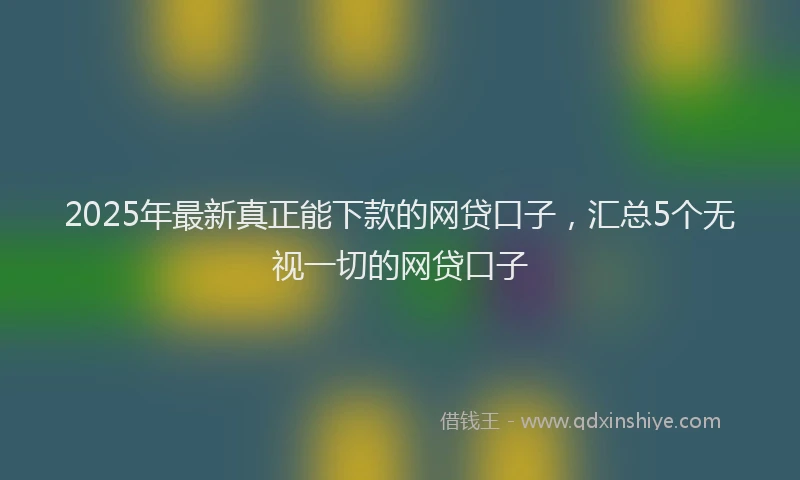 2025年最新真正能下款的网贷口子，汇总5个无视一切的网贷口子