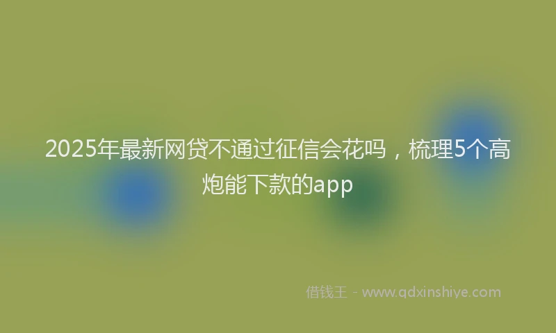 2025年最新网贷不通过征信会花吗，梳理5个高炮能下款的app