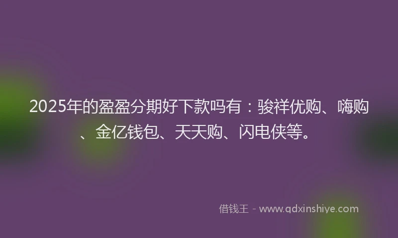 2025年的盈盈分期好下款吗有：骏祥优购、嗨购、金亿钱包、天天购、闪电侠等。