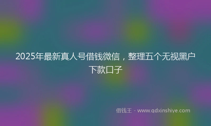 2025年最新真人号借钱微信，整理五个无视黑户下款口子
