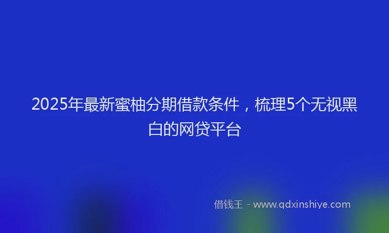 2025年最新蜜柚分期借款条件，梳理5个无视黑白的网贷平台