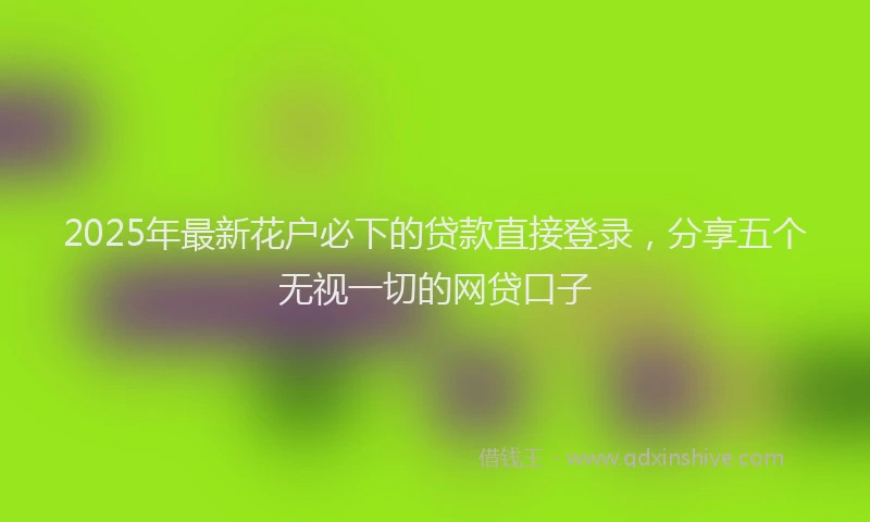 2025年最新花户必下的贷款直接登录，分享五个无视一切的网贷口子
