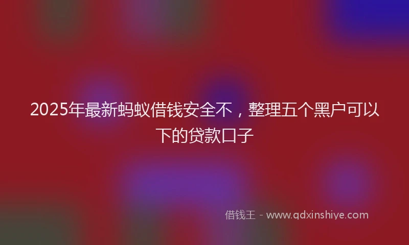 2025年最新蚂蚁借钱安全不，整理五个黑户可以下的贷款口子