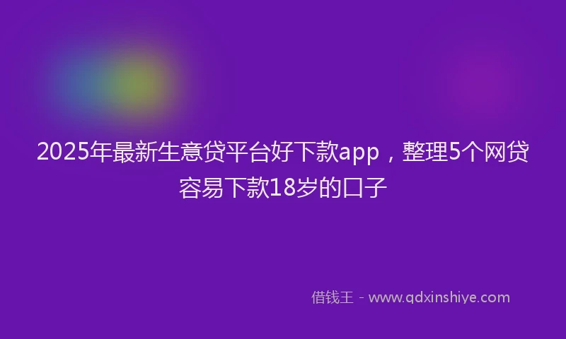 2025年最新生意贷平台好下款app，整理5个网贷容易下款18岁的口子