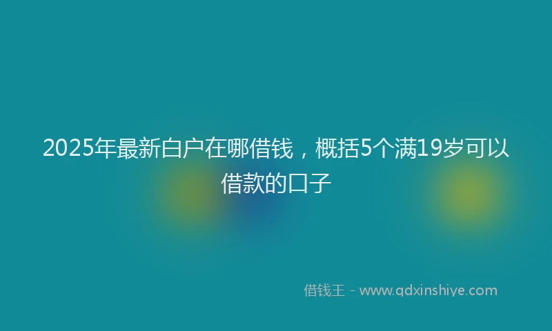 2025年最新白户在哪借钱，概括5个满19岁可以借款的口子