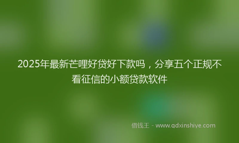 2025年最新芒哩好贷好下款吗，分享五个正规不看征信的小额贷款软件
