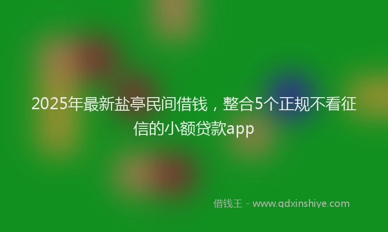 2025年最新盐亭民间借钱，整合5个正规不看征信的小额贷款app