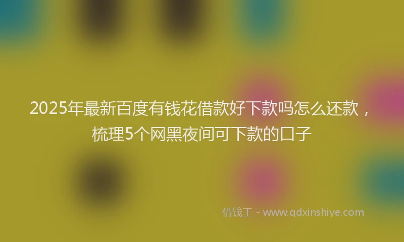 2025年最新百度有钱花借款好下款吗怎么还款，梳理5个网黑夜间可下款的口子