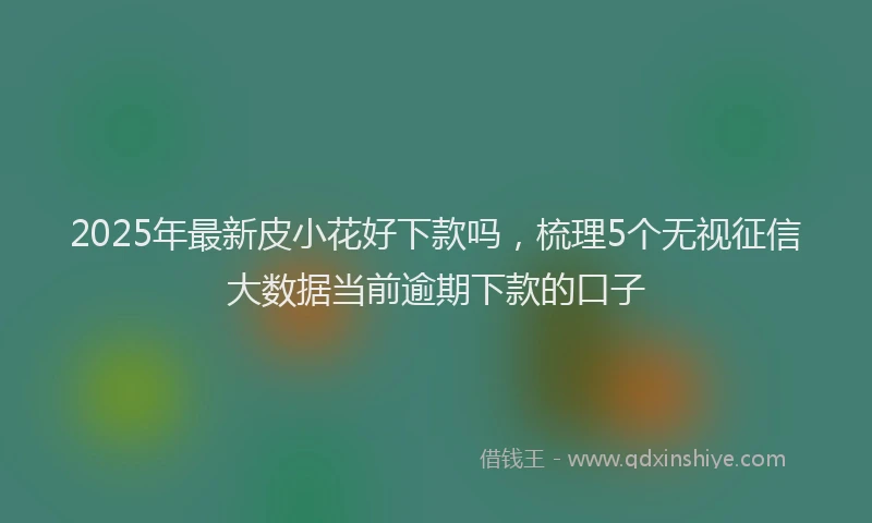2025年最新皮小花好下款吗，梳理5个无视征信大数据当前逾期下款的口子