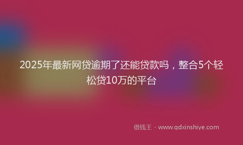2025年最新网贷逾期了还能贷款吗，整合5个轻松贷10万的平台