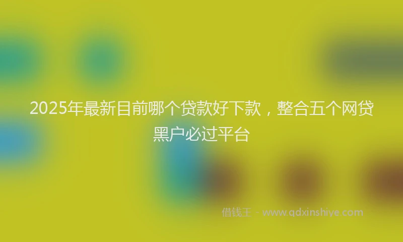 2025年最新目前哪个贷款好下款，整合五个网贷黑户必过平台