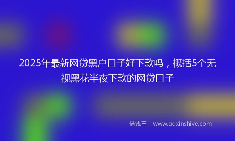 2025年最新网贷黑户口子好下款吗，概括5个无视黑花半夜下款的网贷口子
