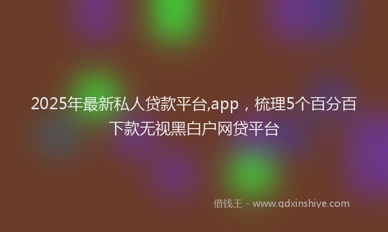 2025年最新私人贷款平台,app，梳理5个百分百下款无视黑白户网贷平台