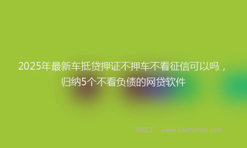 2025年最新车抵贷押证不押车不看征信可以吗，归纳5个不看负债的网贷软件