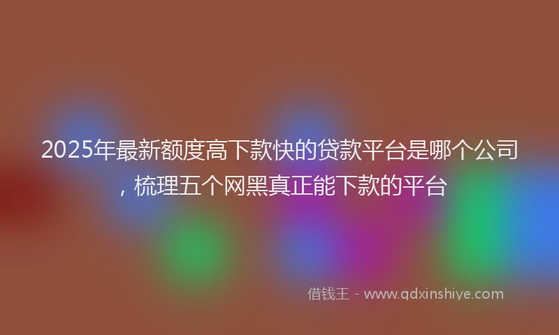 2025年最新额度高下款快的贷款平台是哪个公司，梳理五个网黑真正能下款的平台