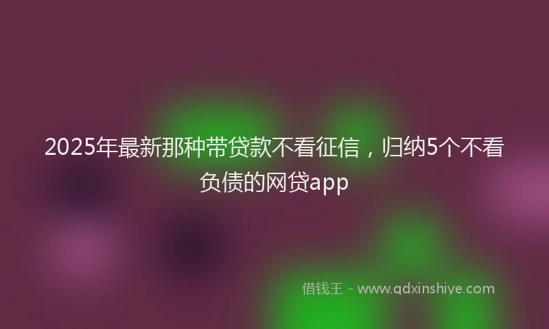 2025年最新那种带贷款不看征信，归纳5个不看负债的网贷app