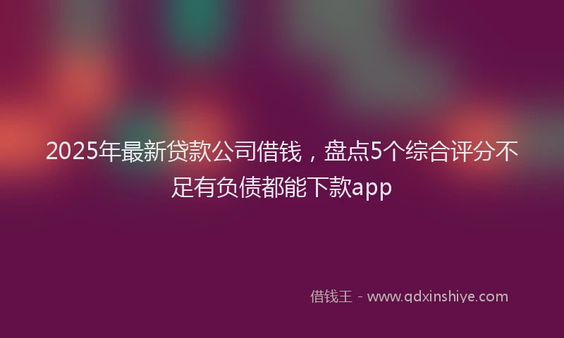 2025年最新贷款公司借钱，盘点5个综合评分不足有负债都能下款app