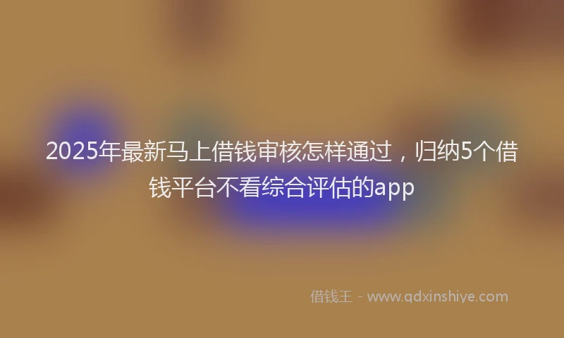 2025年最新马上借钱审核怎样通过，归纳5个借钱平台不看综合评估的app