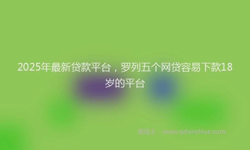 2025年最新贷款平台，罗列五个网贷容易下款18岁的平台