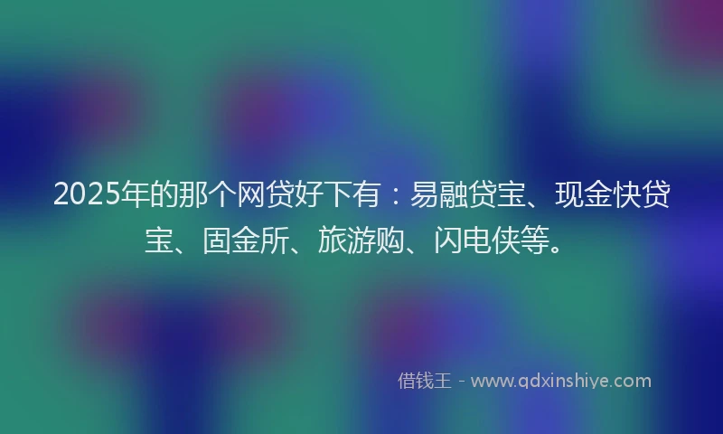 2025年的那个网贷好下有：易融贷宝、现金快贷宝、固金所、旅游购、闪电侠等。
