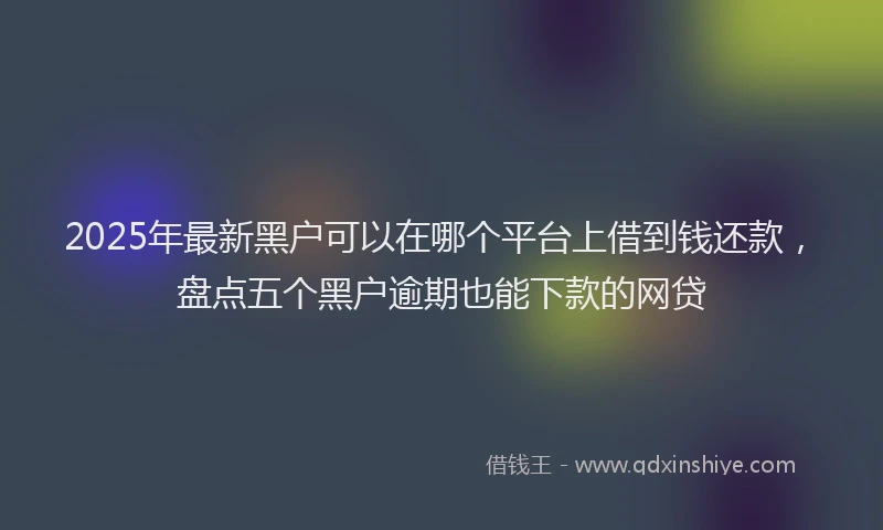 2025年最新黑户可以在哪个平台上借到钱还款，盘点五个黑户逾期也能下款的网贷